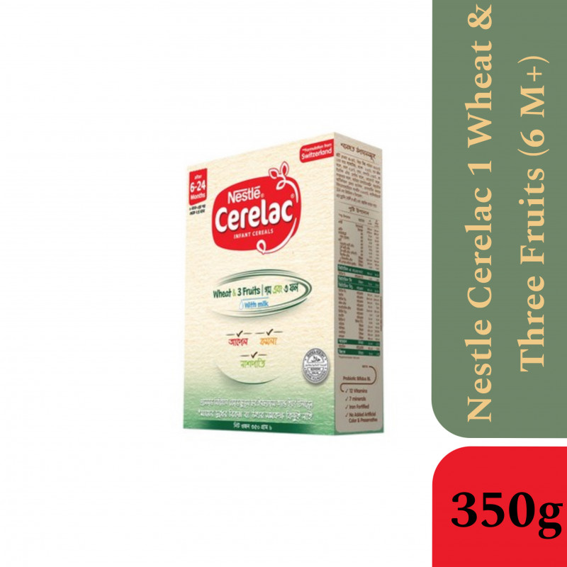 Nestle Cerelac 1 Wheat & Three Fruits (6 M+) 350gm