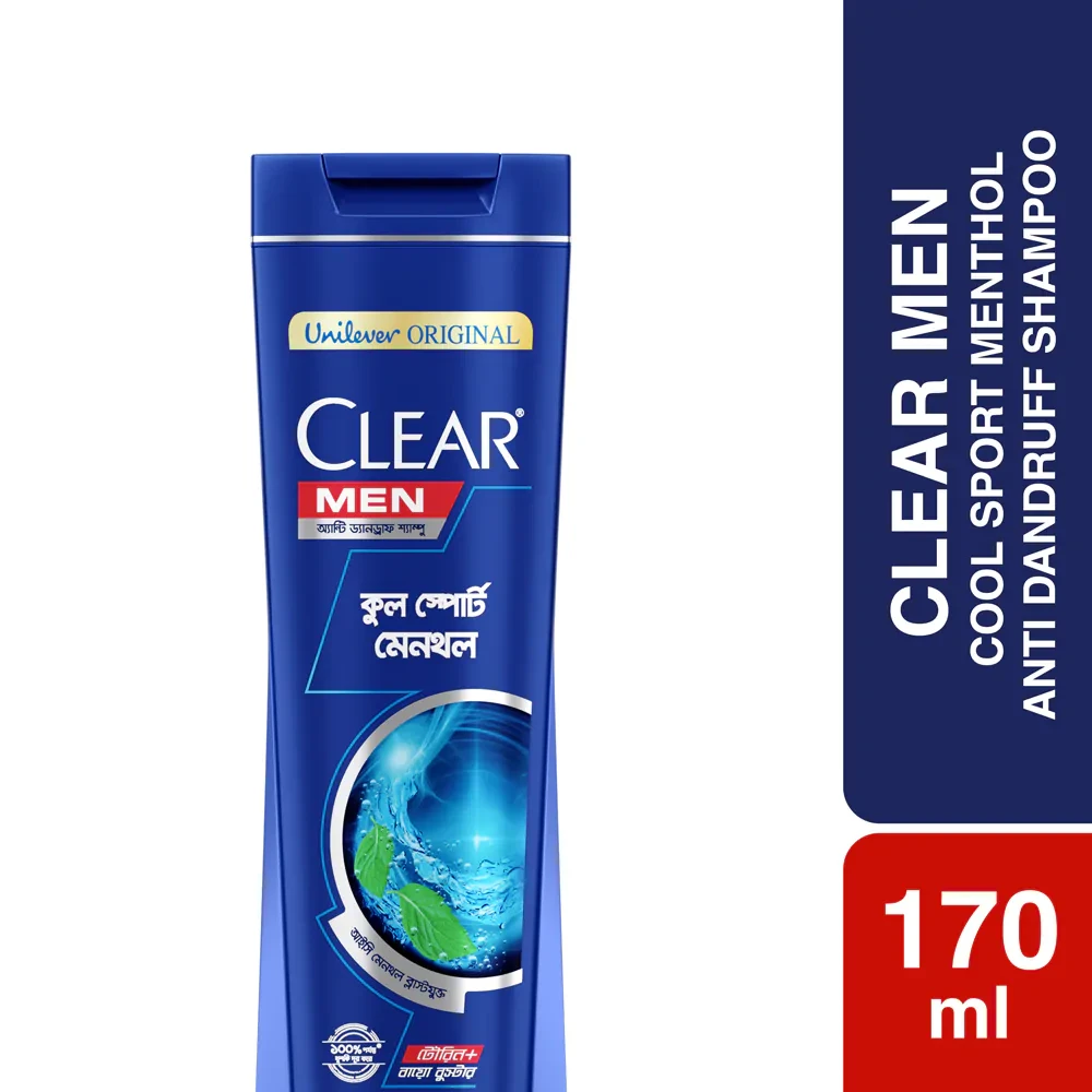 Clear Shampoo Men Cool Sport Menthol Anti Dandruff 170ml